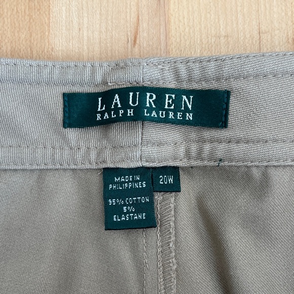 Ralph Lauren Woman Stretch Twill Khaki Pants 20W *NEW - Picture 7 of 10